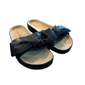 Comfort view Black Bow Slide Sandals size 10